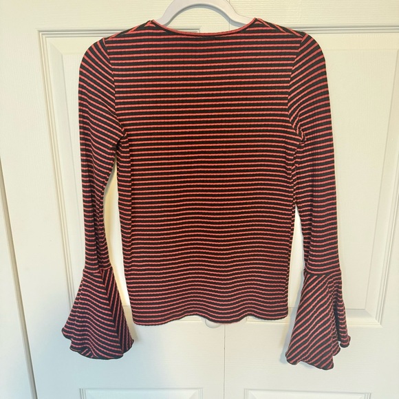 Zara Medium striped flare sleeve long sleeve MEDIUM - Picture 7 of 7